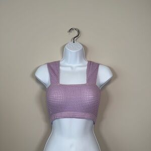 Purple Knit Crop Top